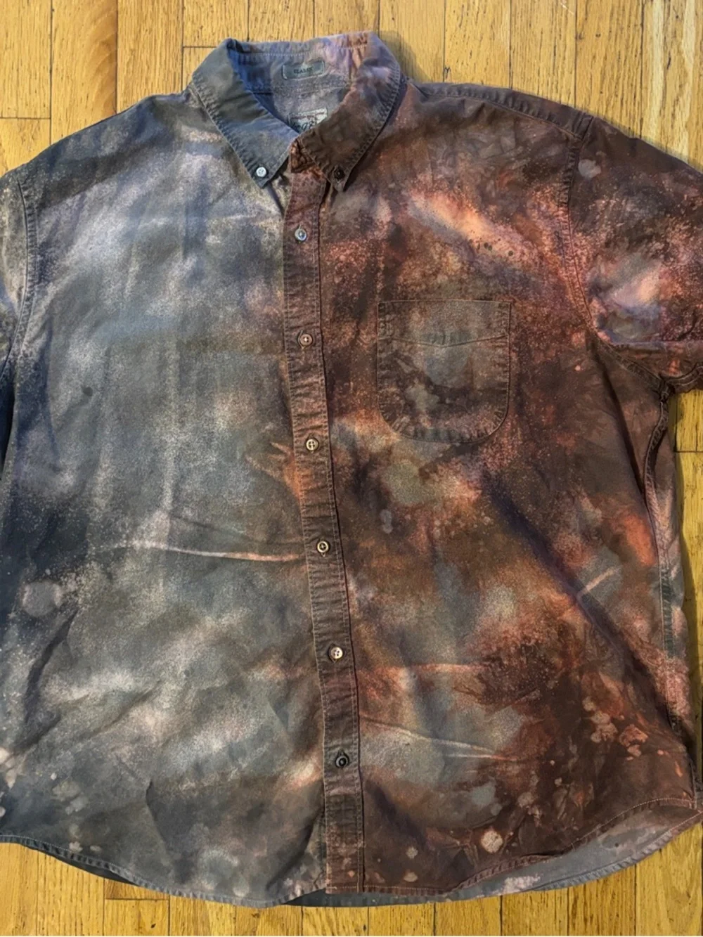 J. Crew Custom Reverse Tie-Dye Short-Sleeve Button-Down Shirt - X Large